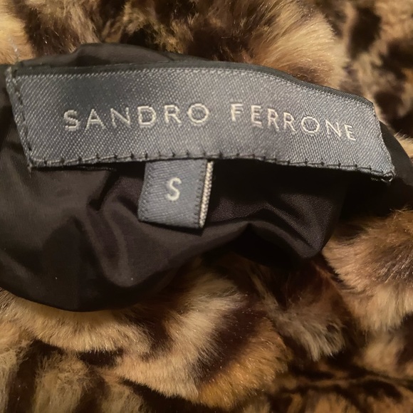 Sandro Ferrone Reversible Leopard Print Hooded Coat Size Small - Picture 3 of 7
